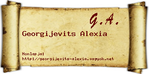 Georgijevits Alexia névjegykártya